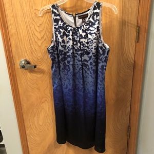 Dana Buchman blue leopard print dress